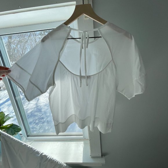 Everlane Cotton Boxy Short Sleeve Blouse - Picture 3 of 4